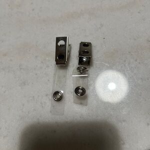 Clear Badge Clips with Silver Hardware - Set of 2